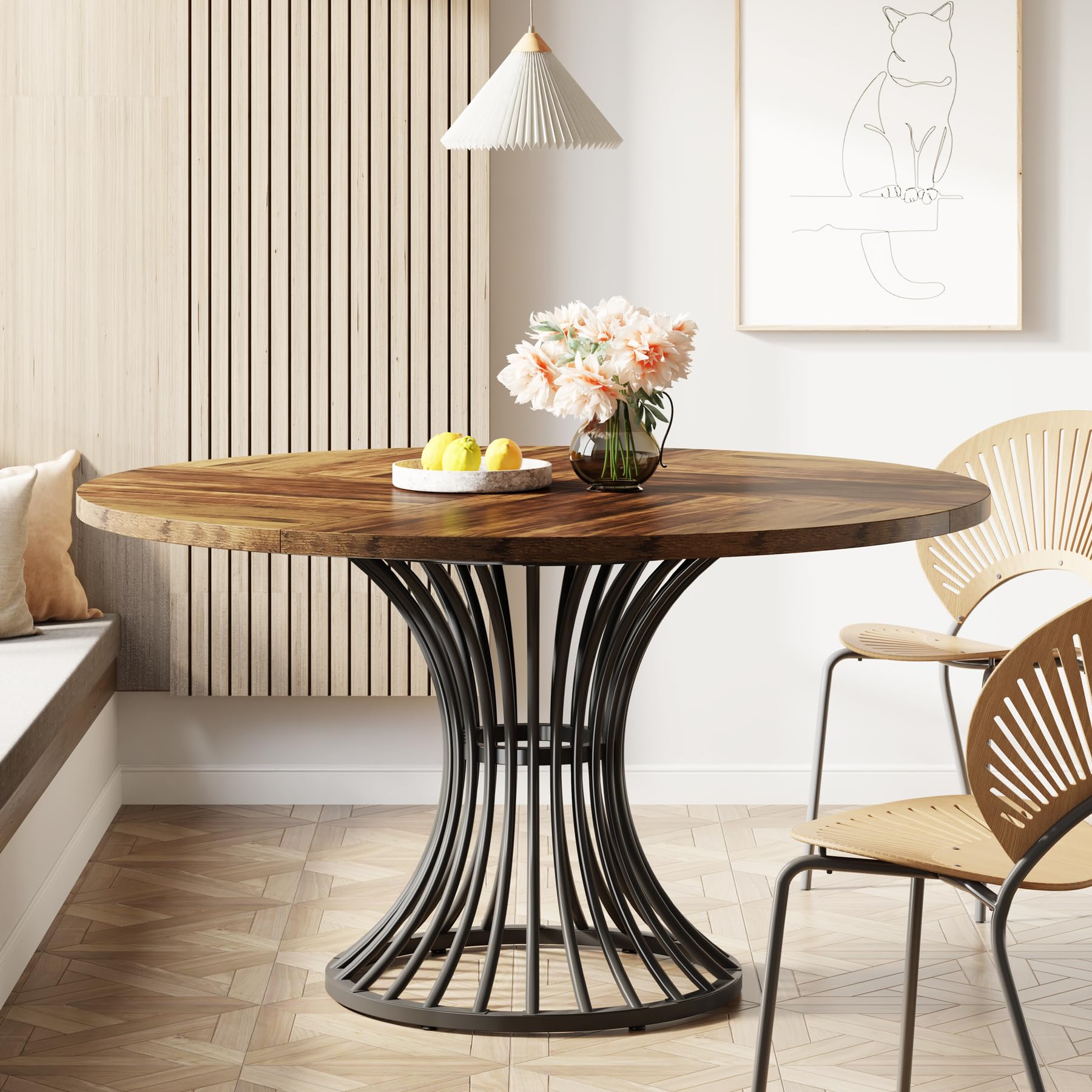 Kitchen Appliances Table - Tribesigns Round Dining Table for 4-6
