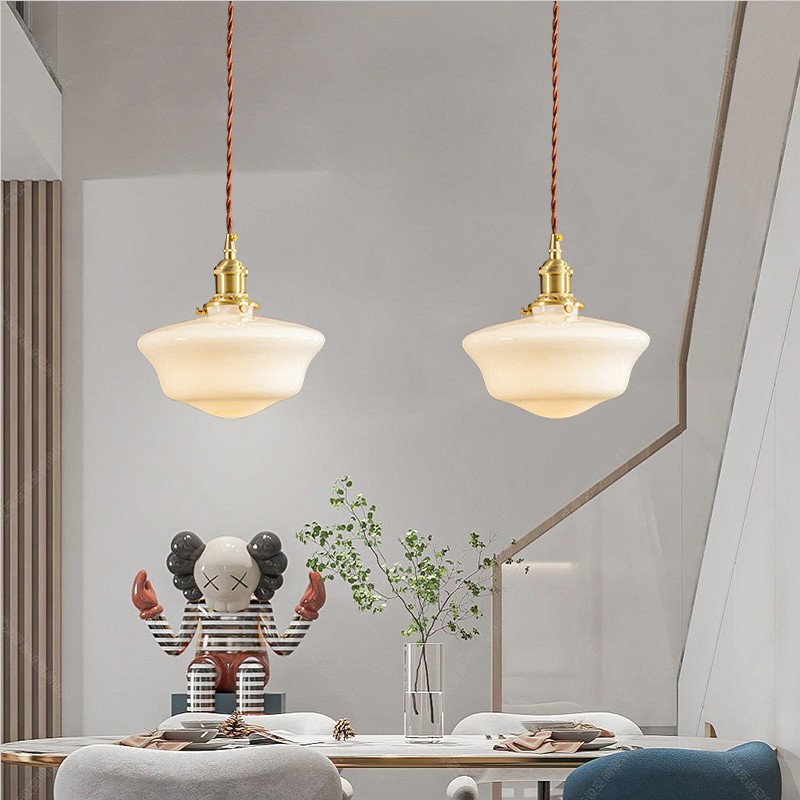 Kitchen Appliances In White - Creative Milky White Glass LED Pendant