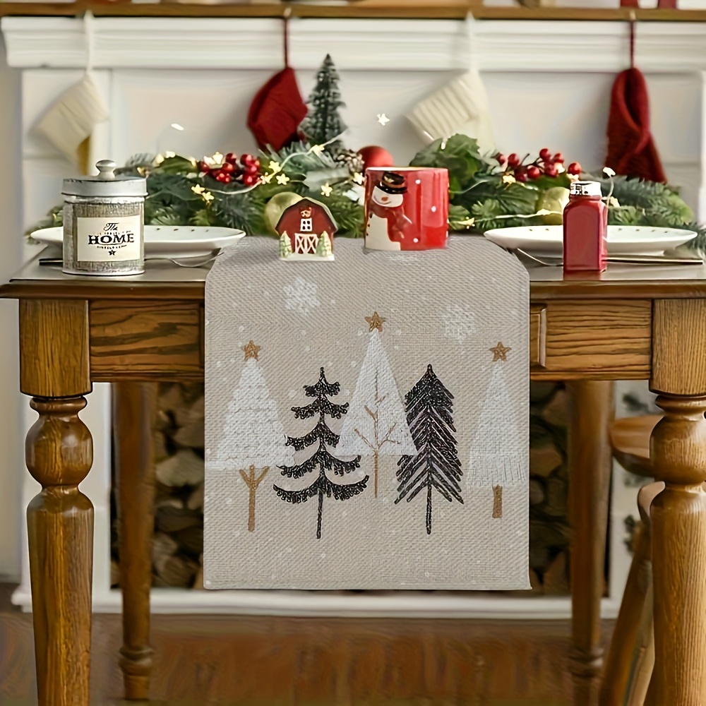 Kitchen Appliances Table - 1pc Autumn Christmas Tree Pattern Table