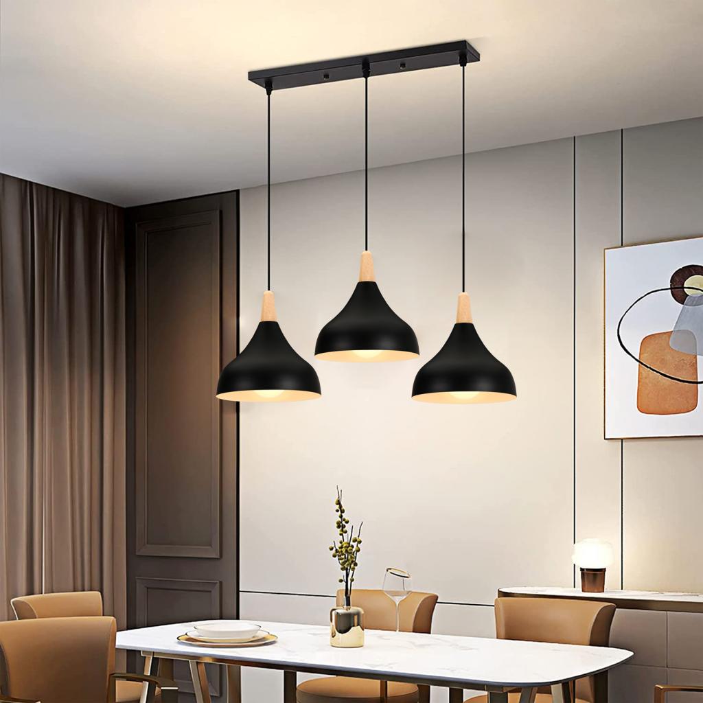 Nordic Wood LED Pendant Lights - Kitchen Appliances In White ulasan dan harga