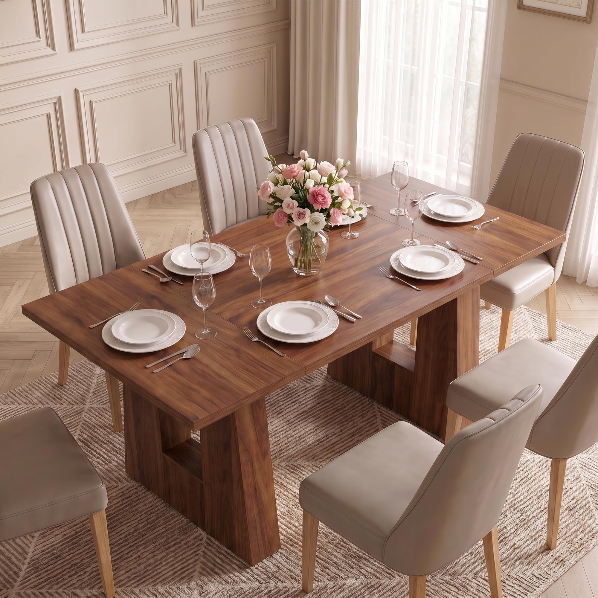 63 Inch Dining Table For 6 Peo - Kitchen Appliances Table ulasan dan harga