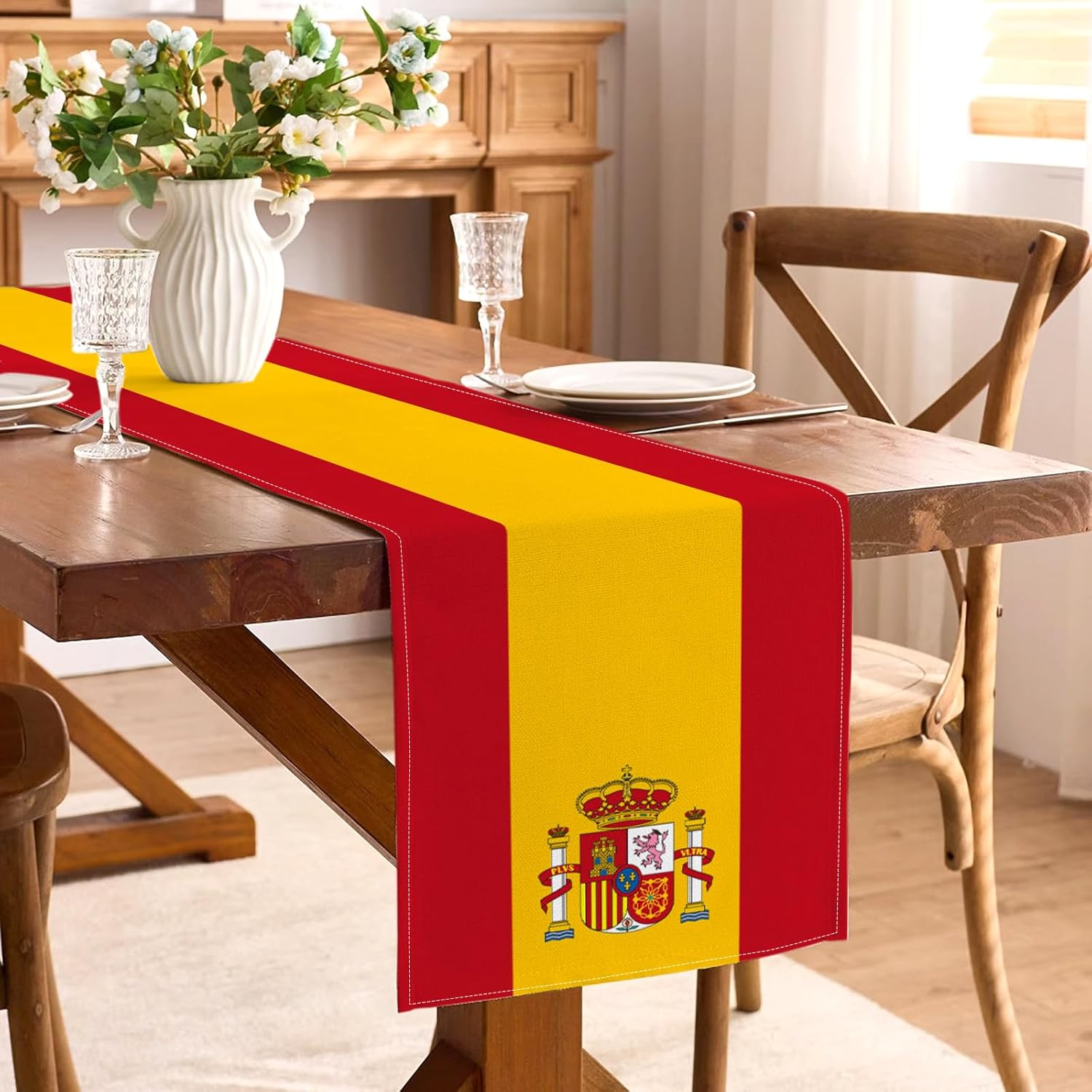 Spain Flag Linen Table Runner  - Kitchen Appliances Table ulasan dan harga