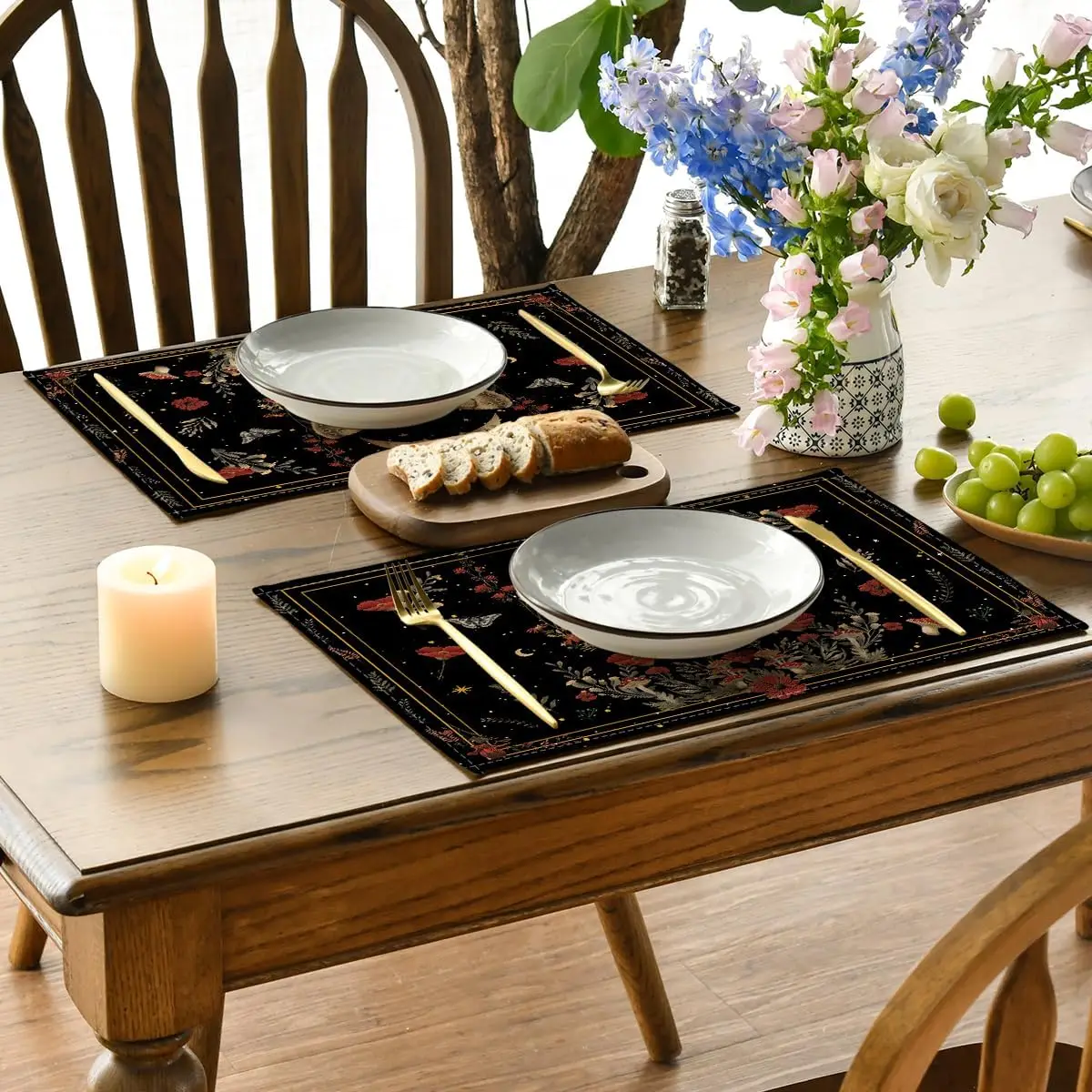 Goth  Poppy Moth Moon Placemat - Kitchen Appliances Table ulasan dan harga