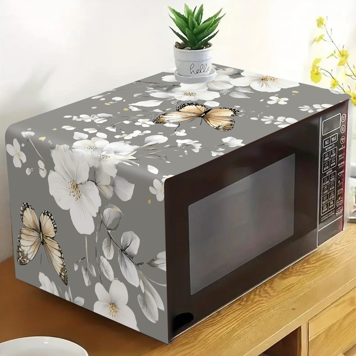 1pc  White Flower Microwave Du - Kitchen Appliances In White ulasan dan harga