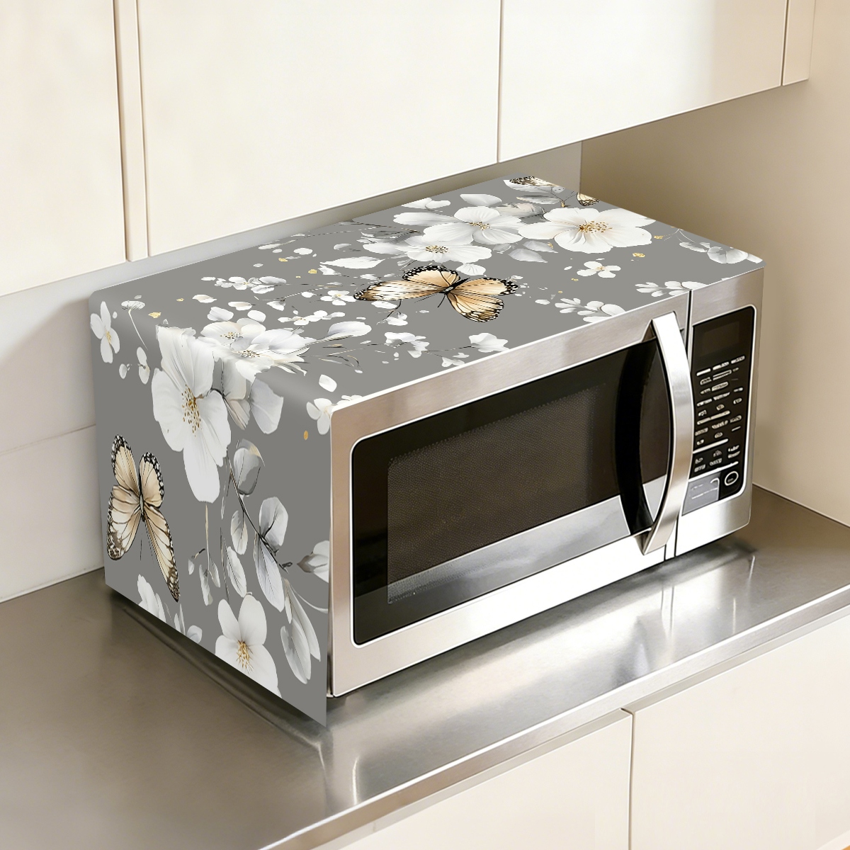 1pc  White Flower Microwave Du - Kitchen Appliances In White ulasan dan harga