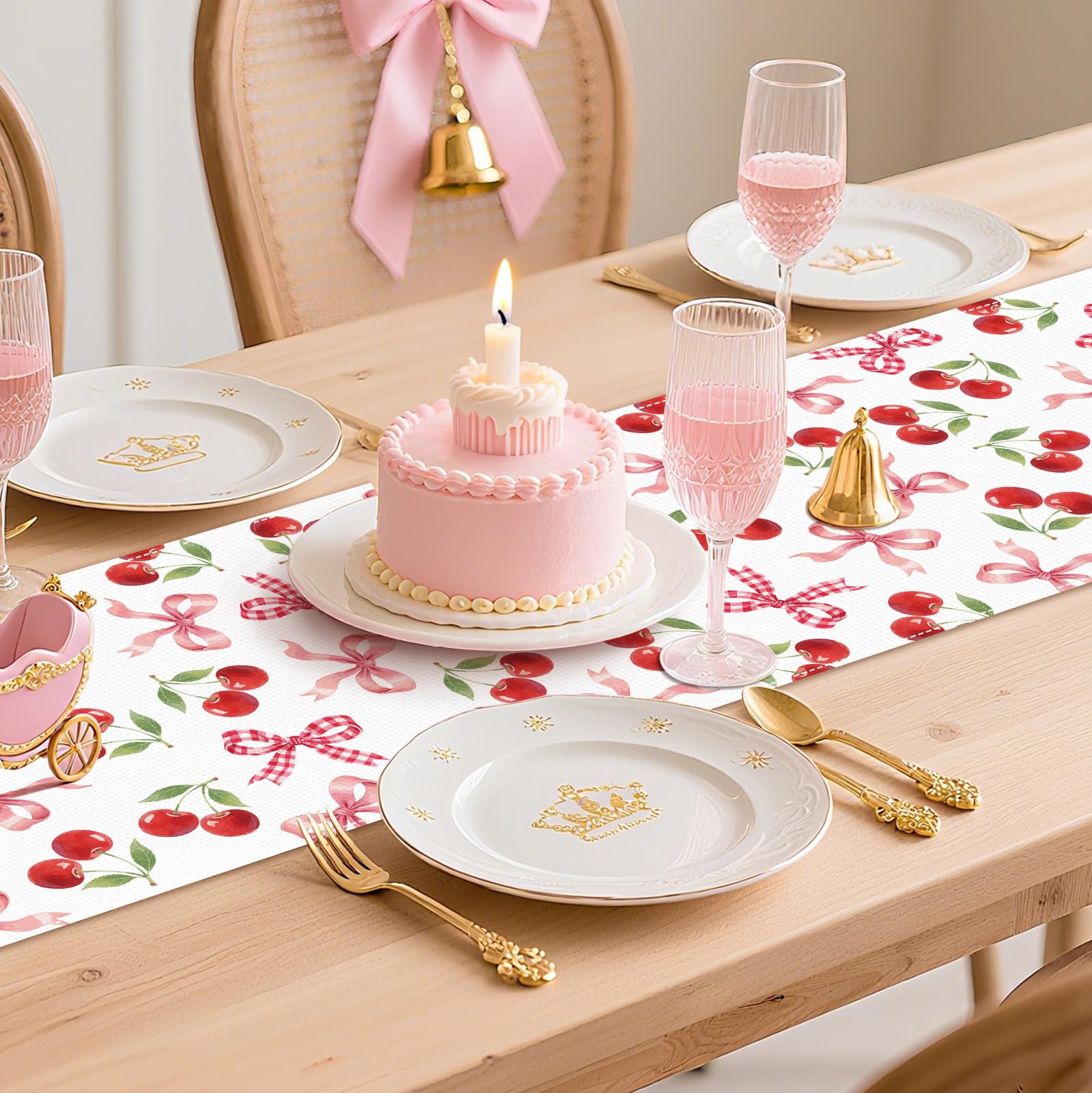 Cherry Pattern Table Runner |  - Kitchen Appliances Table ulasan dan harga