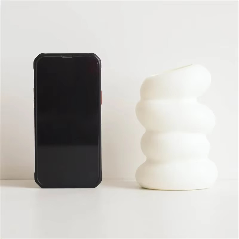 1PC Plastic Spiral White Vase  - Kitchen Appliances In White ulasan dan harga