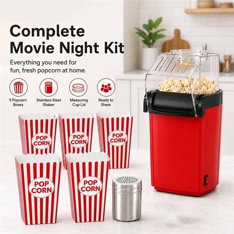 Hot Air Popcorn Maker With 5 P - Air Popcorn Maker ulasan dan harga