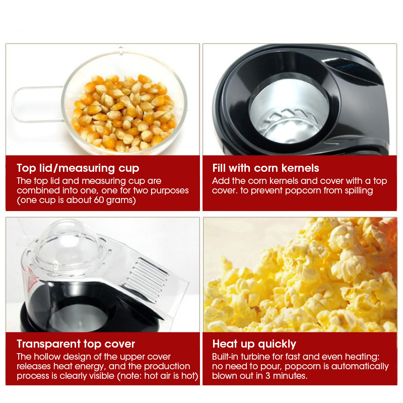 Mini Automatic Hot Air Popcorn - Air Popcorn Maker ulasan dan harga