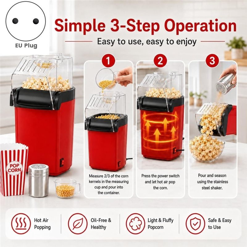Promotion!Oil-Free 1200W Hot A - Air Popcorn Maker ulasan dan harga